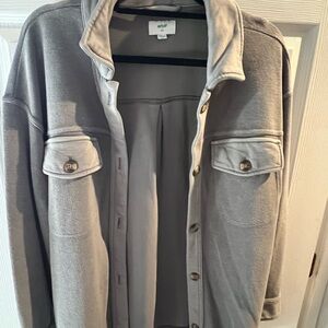 Aerie Light Gray Shacket